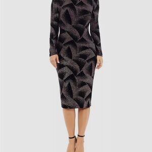 Betsey & Adam Black Patterned Women's Dress